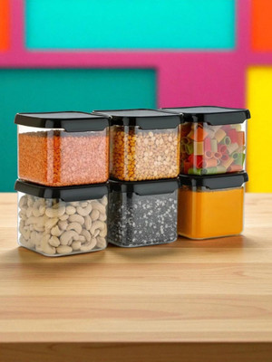 forsel Plastic Grocery Container  - 500 ml(Pack of 6, Black)