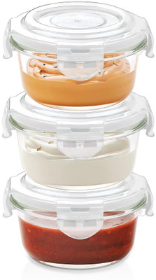 BOROSIL Glass Grocery Container  - 720 ml(Pack of 3, Clear)