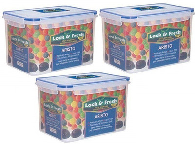 Aristo Plastic Grocery Container  - 3050(Pack of 3, Silver)