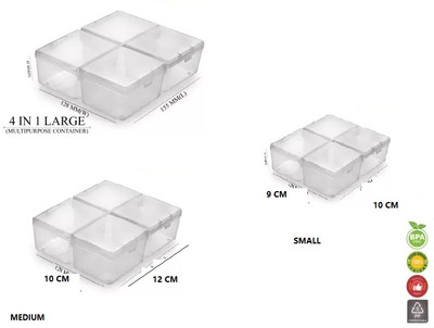 PLASTO CRAFT Plastic Utility Container  - 100 ml(Pack of 3, White)