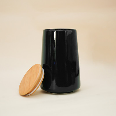 Ekhasa Ceramic Grocery Container  - 850 ml(Black)
