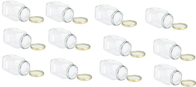 AFAST Glass Utility Container  - 400 ml(Pack of 12, Clear)