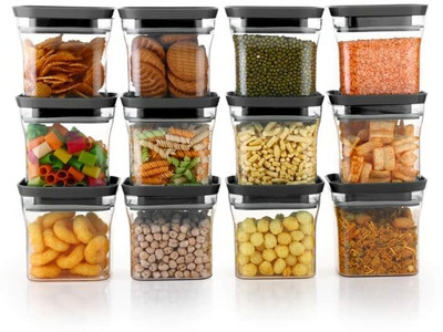 PinkMint Plastic Utility Container  - 600 ml(Pack of 10, Black)