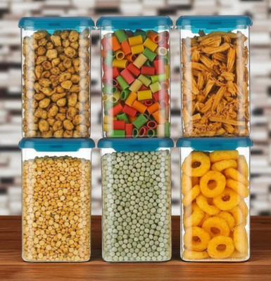 forsel Plastic Grocery Container  - 1100 ml(Pack of 6, Blue)
