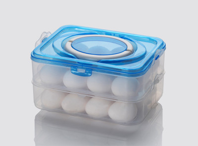 JIGSHTIAL Plastic Egg Container  - 2 dozen(Blue)