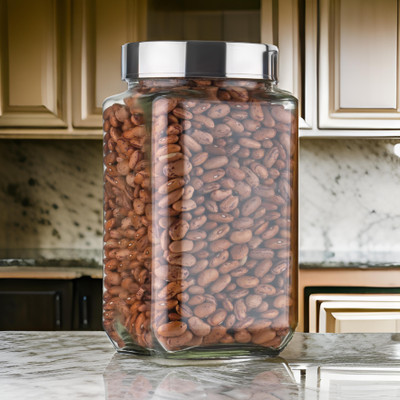 PANEL'S Glass Grocery Container  - 1000 ml(Silver)
