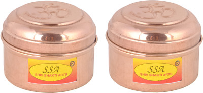 Shivshakti Arts Copper Utility Container  - 150 ml(Pack of 2, Brown)