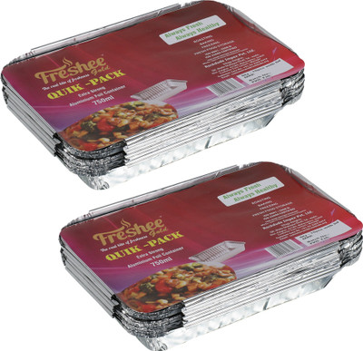 Freshee Aluminium Utility Container  - 750 ml(Pack of 2, Silver)