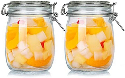 PLENARO Glass Utility Container  - 750 ml(Pack of 2, White)