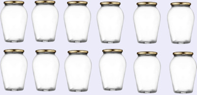 AFAST Glass Grocery Container  - 1000 ml(Pack of 12, Clear)