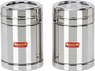 Sumeet Steel Utility Container  - 850 ml(Pack of 2, Silver)