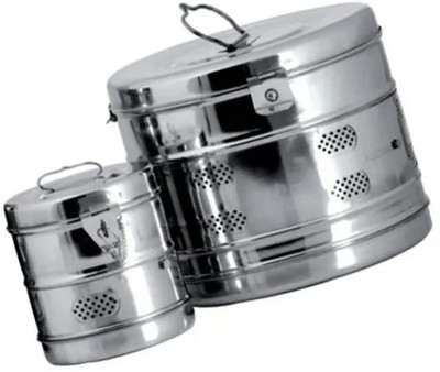 hospiclub Stainless Steel Utility Container  - 13 L(Pack of 2, Silver)