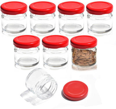 Pure Source India Glass Utility Container  - 20 g(Pack of 8, Clear)