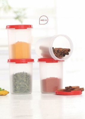 TUPPERWARE Plastic Utility Container  - 440 ml(Pack of 4, White, Red)