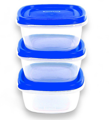 TORIVA Polypropylene, Plastic Grocery Container  - 1200 ml(Pack of 3, Blue, Clear)