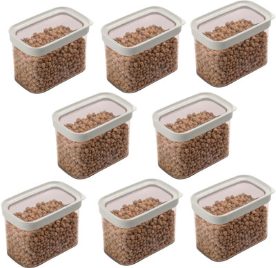 Stacpro Polypropylene, Plastic Grocery Container  - 1100 ml(Pack of 8, White)