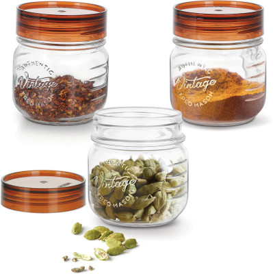 MILTON Glass Utility Container  - 300 ml(Pack of 3, Clear)