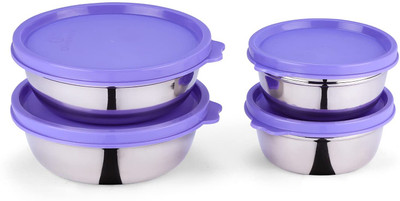 Oliveware Steel Utility Container  - 1400 ml(Pack of 4, Violet)