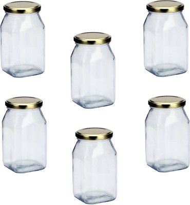 AFAST Glass Cookie Jar  - 200 ml(Pack of 6, Clear)