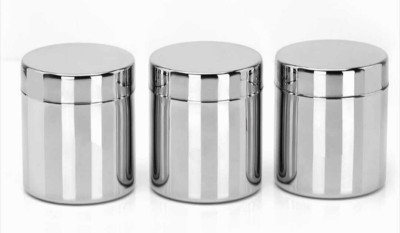 ATROCK Stainless Steel Grocery Container  - 800 ml(Pack of 3, Silver)