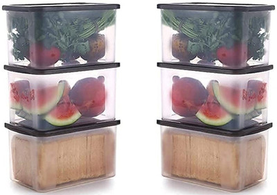 UNDERZZONE Plastic Grocery Container  - 2000 ml(Pack of 6, Clear)