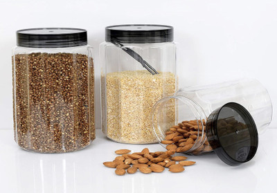 KUBER INDUSTRIES Plastic Grocery Container  - 1100 ml(Pack of 3, Grey)