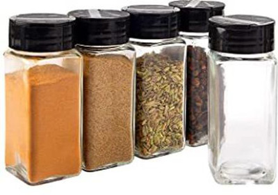 TINSUHG Glass Grocery Container  - 100 ml(Pack of 6, Clear)