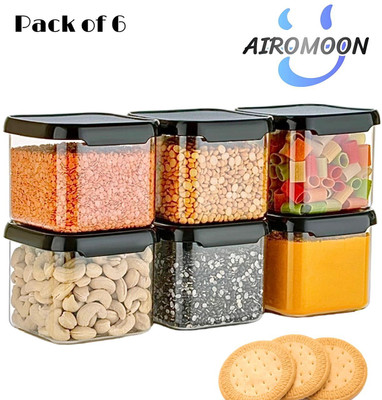 AIROMOON Plastic Grocery Container  - 500 ml(Pack of 6, Clear)