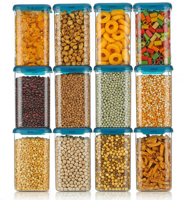 Flipkart SmartBuy Plastic Grocery Container  - 1100 ml(Pack of 12, Blue)