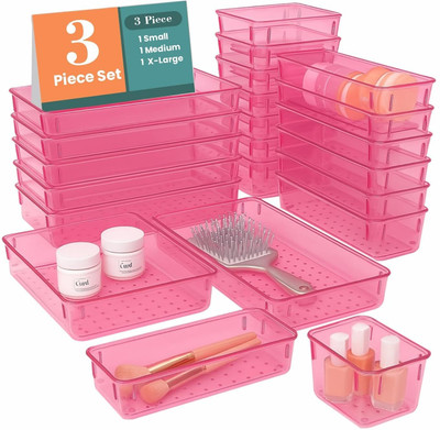 JD FRESH Plastic Utility Container  - 1000 ml(Pack of 3, Pink)