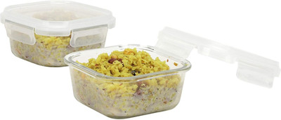 Cutting EDGE Glass Grocery Container  - 800 ml(Pack of 2, Clear)