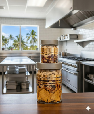 DYK Plastic Cookie Jar  - 1100 ml, 650 ml, 350 ml, 250 ml(Pack of 16, Silver, White)