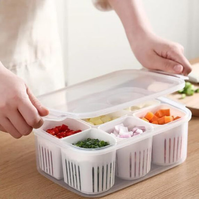 NEWSPARSH Plastic Fridge Container  - 2200 ml(White)