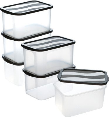 KUBER INDUSTRIES Plastic Utility Container  - 4 L(Pack of 6, Black)
