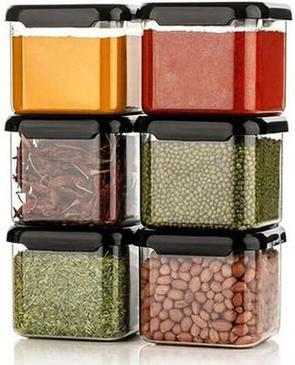 sonia enterprise Plastic Grocery Container  - 500 ml(Pack of 12, Black)