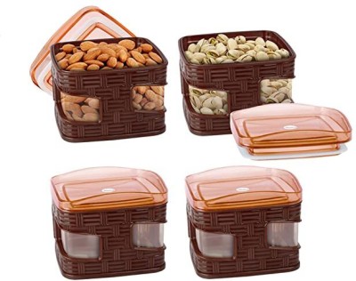 Porpoise Plastic Grocery Container  - 500 ml(Pack of 4, Brown)