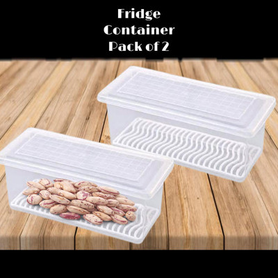 Womens 1st Choice Plastic Fridge Container  - 1500 ml(Pack of 5, White)