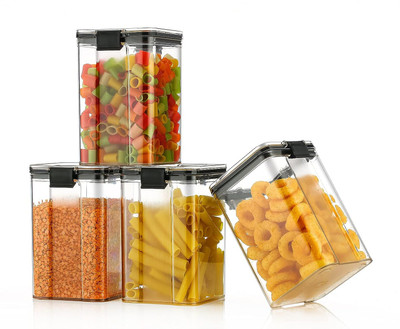ZWEELAY Plastic Grocery Container  - 1100 ml(Pack of 4, Multicolor)