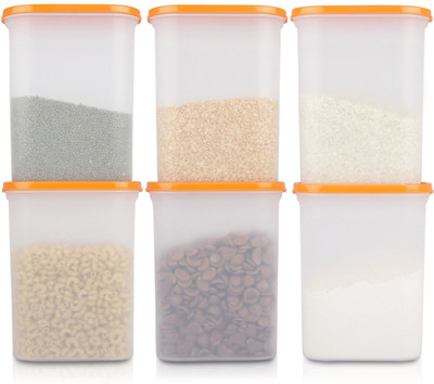 Cutting EDGE Polypropylene Grocery Container  - 2400 ml(Pack of 6, Orange)