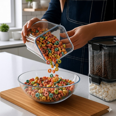DYK Plastic Bread Container  - 1.2 L(Pack of 6, White)