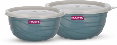 Trueware Stainless Steel, Plastic Serving Bowl Rio Microwave Safe Airtight Bowl set of 2, 1000 & 1400 ML Each(Pack of 2, Blue)