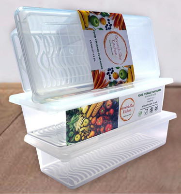 koktailkitchen Polypropylene Fridge Container  - 1500 ml, 1.5 ml(Pack of 3, White)
