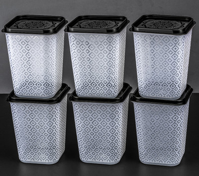 WeCoCo Plastic Utility Container  - 1100 ml(Pack of 6, Black)