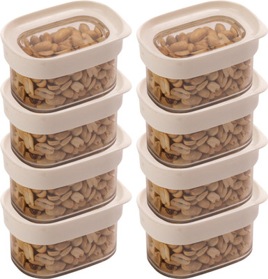 Stacpro Polypropylene, Plastic Grocery Container  - 180 ml(Pack of 8, White)