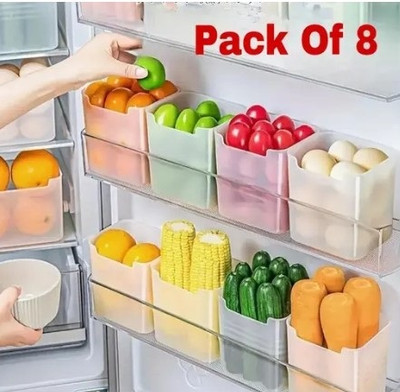 VNS Plastic Fridge Container  - 1200 ml(Pack of 6, Clear)