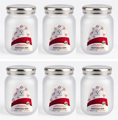 VEER Plastic Tea Coffee & Sugar Container  - 600 ml(Pack of 6, Clear)