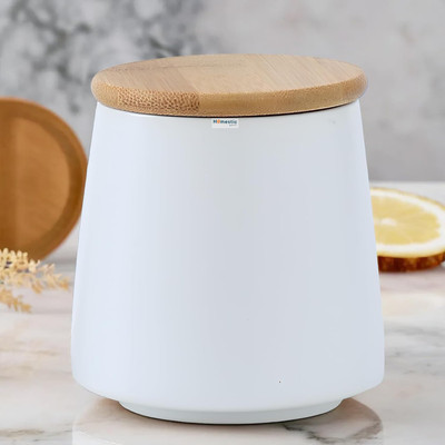 HOMESTIC by Kuber Industries Ceramic Utility Container  - 500 ml(White)