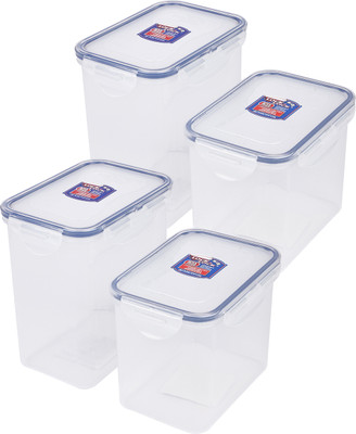 LOCK & LOCK Plastic Grocery Container  - 1000 ml, 1500 ml(Pack of 4, Clear)