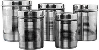Tannu Craft Stainless Steel Utility Container  - 200 g, 500 g, 1000 g, 1250 g, 1500 g(Pack of 5, Silver)