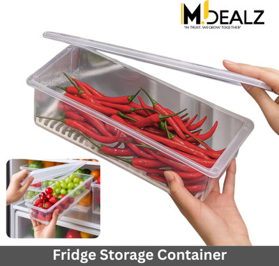 MDealz Plastic Fridge Container  - 1500 ml(Pack of 3, Transparent)